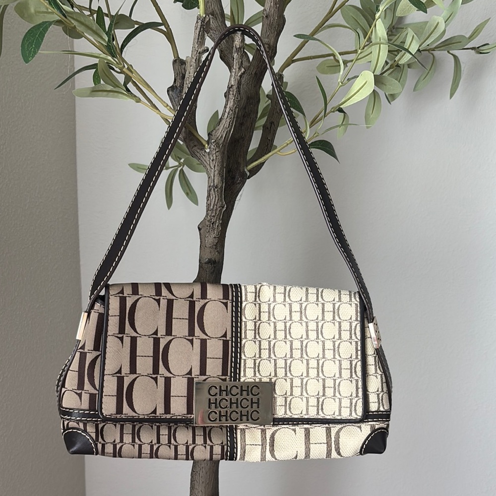 Carolina Herrera Brown and Cream Women's Bag